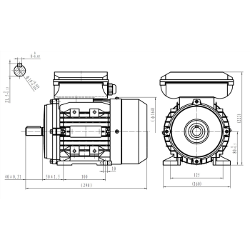 Silnik elektryczny jednofazowy 0,55kW 1400 obr/min. 80B3
